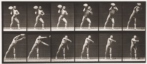 Plåt 311. Heaving a 75-lb Rock, 1885 av Eadweard Muybridge