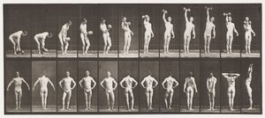 Plåt 321. A, Lyfta en 50 lb Dumb-Bell; B, posering av Eadweard Muybridge