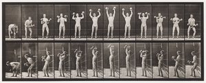 Tavla 322. Lyfta och släppa ner två 50-lb dumb-bells av Eadweard Muybridge