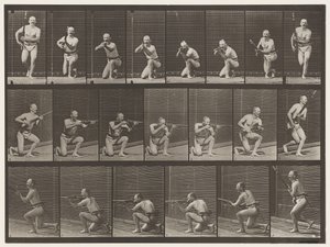 Tavla 356. Knästående, skjutande och resande av Eadweard Muybridge