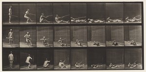 Plåt 358. Liggande på rygg och skjuter, 1872-1885 av Eadweard Muybridge