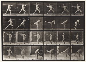 Plåt 361. Att kasta ett spjut, 1872-1885 av Eadweard Muybridge