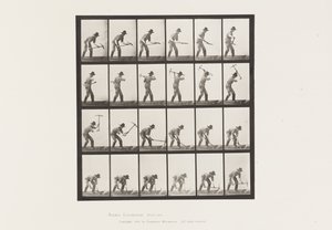 Tallrik 386. Gruvarbetare med en hacka av Eadweard Muybridge