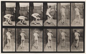 Plåt 397. Lyftande 75-lb. Sten på axeln, 1872-1885 av Eadweard Muybridge