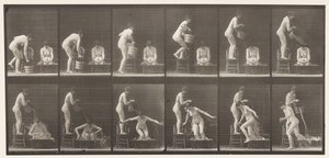 Tallrik 406. Två modeller, 8 hällhink med vatten över 1 av Eadweard Muybridge