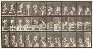 Tallrik 410. Att kliva ur badkaret, sitta ner, torka av fötterna av Eadweard Muybridge