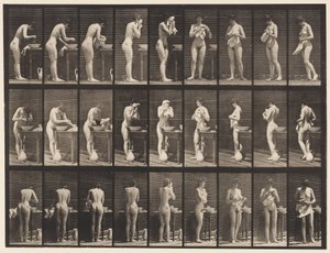 Tallrik 412. Tvätta, torka ansikte och vända av Eadweard Muybridge