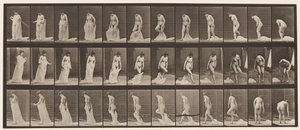 Tallrik 430. Toalett; Att ta av sig kläder, 1872-1885 av Eadweard Muybridge