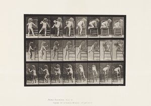 Tallrik 475. Barn, reser sig på stol av Eadweard Muybridge