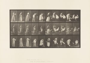 Skylt 497. Diverse faser av toaletten, 1885 av Eadweard Muybridge
