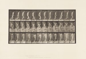 Platta 537. Enkel amputation av ben; Hoppa med kryckor av Eadweard Muybridge