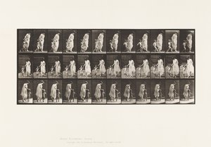 Skylt 72. Springande, ledande barn (70) i handen av Eadweard Muybridge