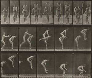 Plansch nummer 167. Hoppa över en pojkes rygg (bockhoppning) av Eadweard Muybridge