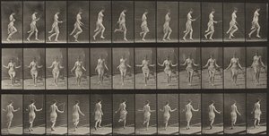 Plansch nummer 174. Löpning och hopp med hopprep av Eadweard Muybridge