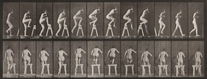 Plansch nummer 178. Att kliva upp på och över en bock av Eadweard Muybridge