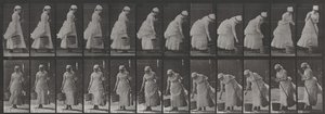 Plansch nummer 437. Att ställa ner en hink och förbereda sig för att sopa av Eadweard Muybridge