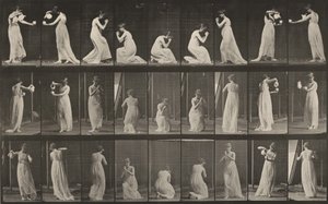 Plansch nummer 502. Olika ställningar, framåtböjd, knästående etc. av Eadweard Muybridge