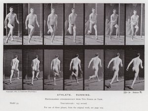 Den mänskliga figuren i rörelse: idrottare, löpning (s/v foto) av Eadweard Muybridge
