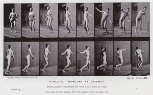 The Human Figure in Motion: Atlet, bowling på cricket (s/v foto) av Eadweard Muybridge