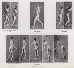 The Human Figure in Motion: Cricket (s/v foto) av Eadweard Muybridge