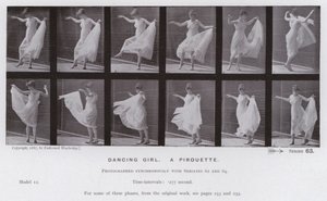The Human Figure in Motion: Dansande flicka, en piruett (s/v foto) av Eadweard Muybridge
