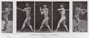 The Human Figure in Motion: Faser i vadd på baseboll (s/v foto) av Eadweard Muybridge