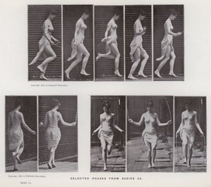 The Human Figure in Motion: Valda faser från serie 53 (s/v foto) av Eadweard Muybridge
