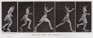 The Human Figure in Motion: Valda faser från serie 54 (s/v foto) av Eadweard Muybridge