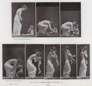 The Human Figure in Motion: Valda faser från serie 80 (s/v foto) av Eadweard Muybridge