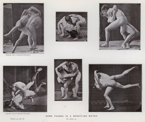 Den mänskliga figuren i rörelse: Några faser i en brottningsmatch av Eadweard Muybridge