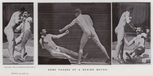 The Human Figure in Motion: Några faser av en boxningsmatch (s/v foto) av Eadweard Muybridge