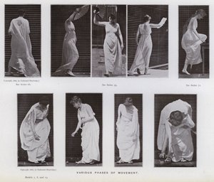 Den mänskliga figuren i rörelse: olika faser av rörelse (s/v foto) av Eadweard Muybridge