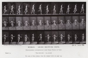 Den mänskliga figuren i rörelse: Kvinna med hopprep (s/v foto) av Eadweard Muybridge