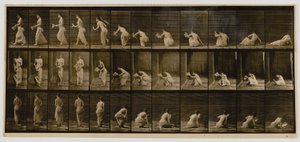 Kvinna som reser sig från sittande på marken, från boken Animal Locomotion av Eadweard Muybridge