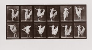 Kvinna som dansar, tavla 107 från Animal Locomotion, 1887 av Eadweard Muybridge