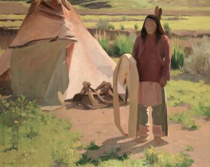 Klikitat Warrior, ca 1898 (olja på duk)