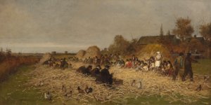 Husking Bee, ön Nantucket av Eastman Johnson