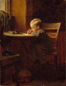 Skriva till far av Eastman Johnson