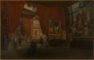 Utställning av verk av Eugène Delacroix, på Galerie Martinet, boulevard des Italiens, 1864, 1864 (olja) av Ed. Albertini