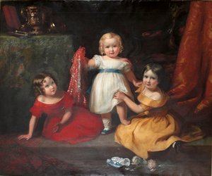 Gruppporträtt av John Scott, senare 3:e earl av Eldon, och hans systrar Lady Selina Scott och Lady Gertrude Scott