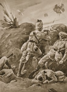 Sepoy Khudadad arbetade med ett maskingevär efter att resten av vapenavslutningen hade dödats av Edgar Alfred Holloway