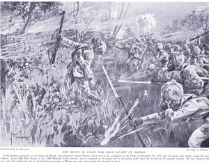 Lance Nak Bhau Savants död i Mazera vid Tigris december 1914 av Edgar Alfred Holloway