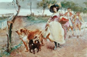 A Vigorous Outing (akvarell och gouache över penna på papper) av Edgar Bundy