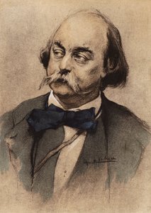 Porträtt av Gustave Flaubert (färglitografi) av Edgar Chahine