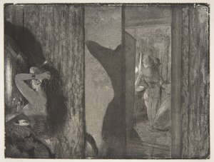 Skådespelerskor i sina omklädningsrum, 1879-80. av Edgar Degas