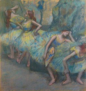 Balettdansare i vingarna av Edgar Degas