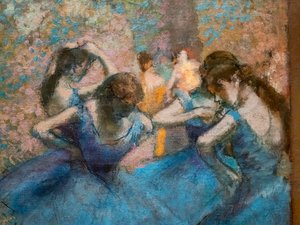 Blå dansare (detalj). Omkring 1893-96. Olja på duk. av Edgar Degas