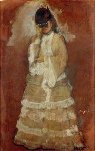 Dam med kikare av Edgar Degas