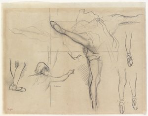 Dansare - sex skisser av Edgar Degas