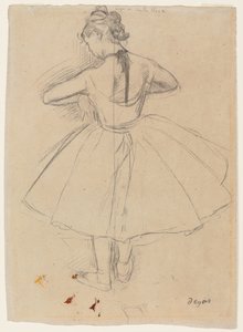 Dansare stående, bakifrån; Stående dansare, bakifrån, 1872-1873 av Edgar Degas